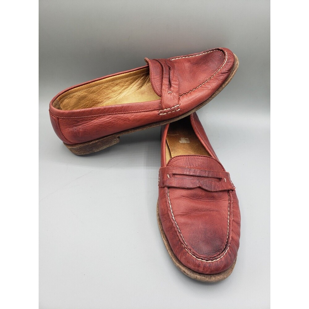 Frye Men’s Penny Loafers Size 9.5 B Distressed Burgundy Red Leather 70272